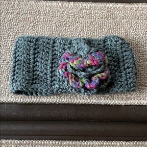 Girls Hand Knit Flower Headband